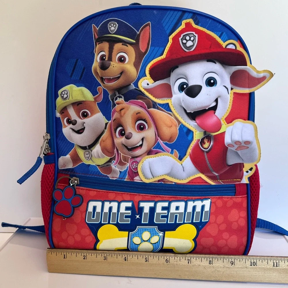 Multicolored Backpack Featuring Paw Patrol Characters with Two Zippered Sections